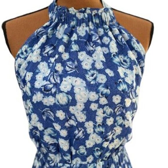 Chelsea 28 Blue Floral Halter Neck Maxi Dress – Size XL - NWOT - Picture 2 of 7